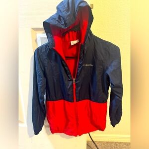 Columbia youth rain jacket with fleece inside